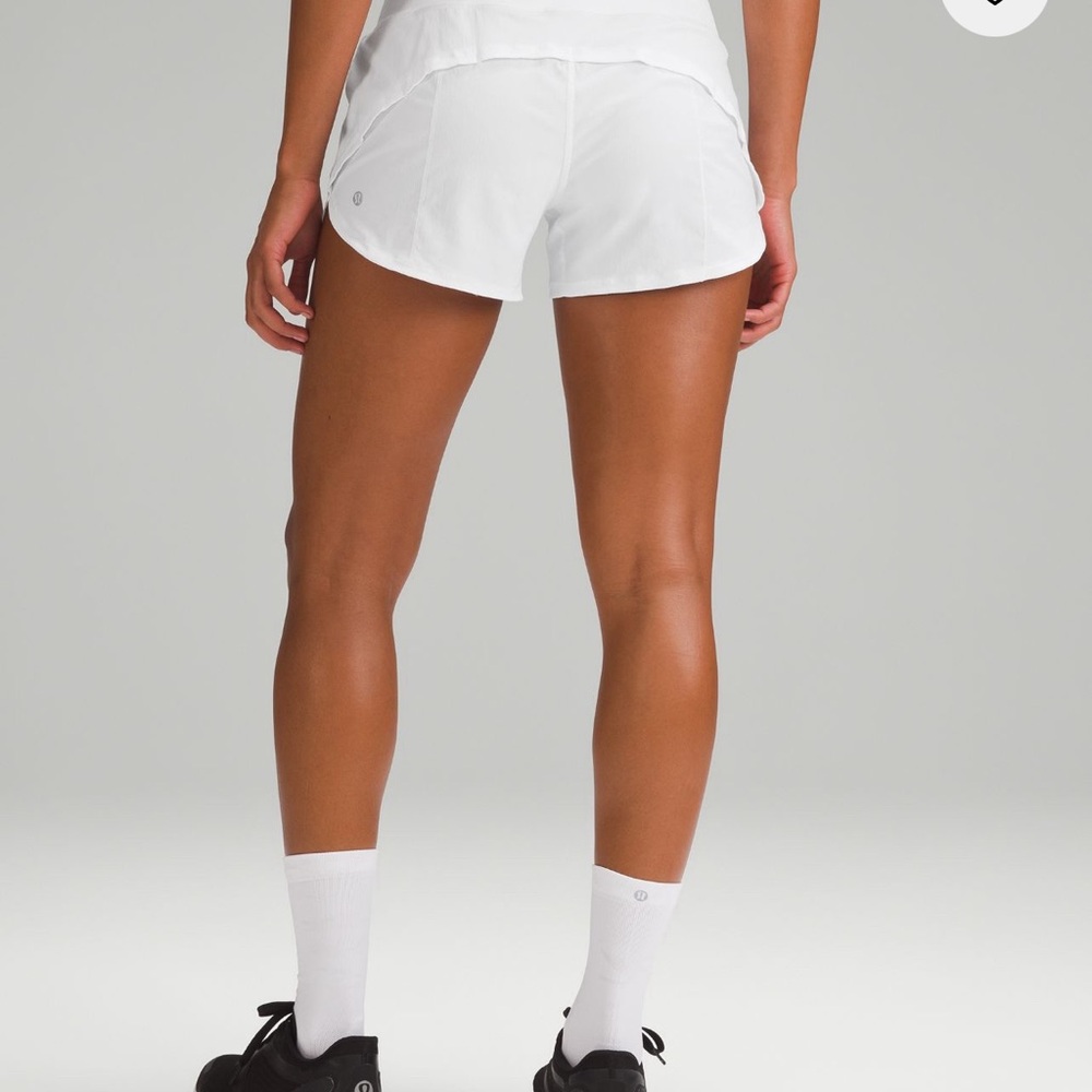 White Lululemon Soeed Up shorts